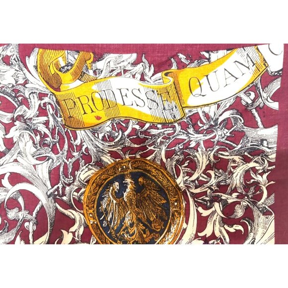 Vintage Echo 100% Wool Scarf w Heraldic Design - Picture 5 of 10